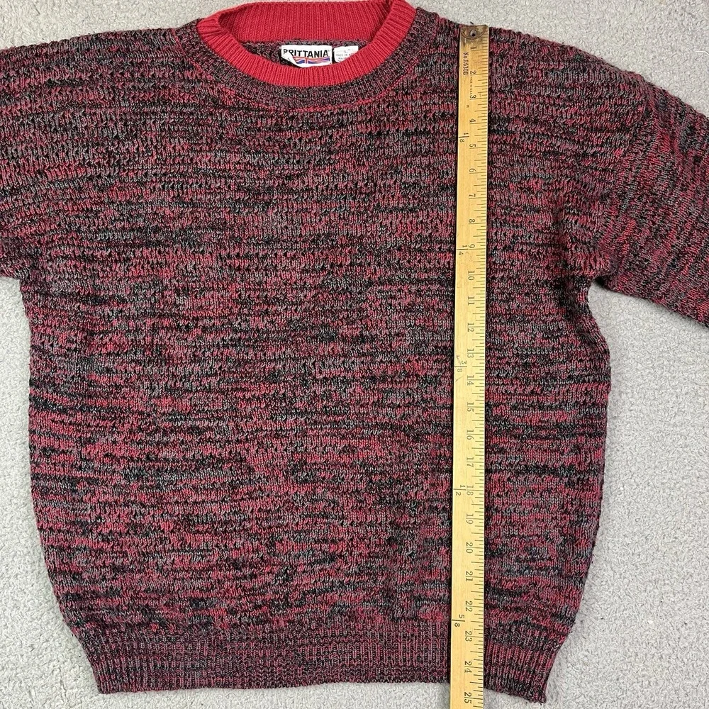 Vintage Brittania Sweater Knit Sweatshirt Acrylic‎ Red Black Size Large